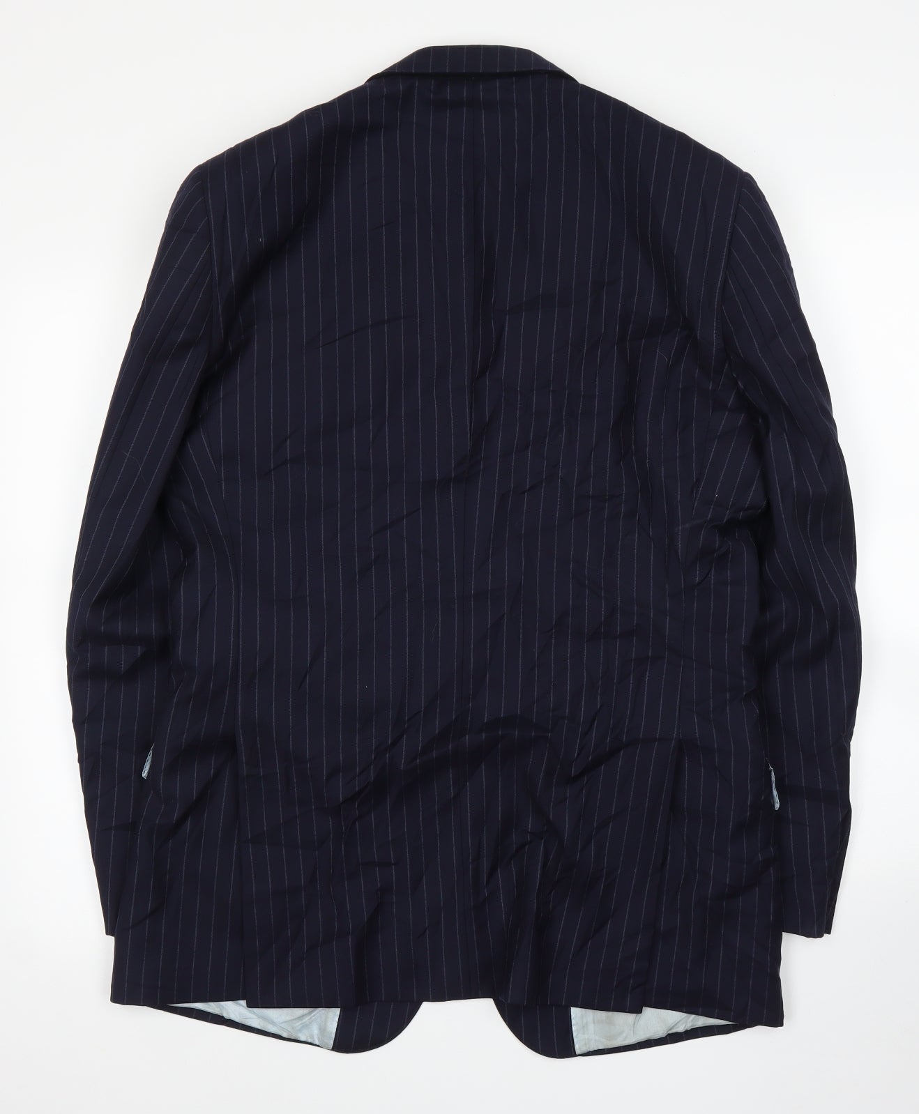TM Lewin Mens Blue Striped  Jacket Suit Jacket Size 40