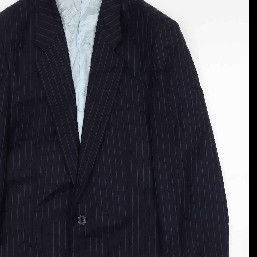 TM Lewin Mens Blue Striped  Jacket Suit Jacket Size 40