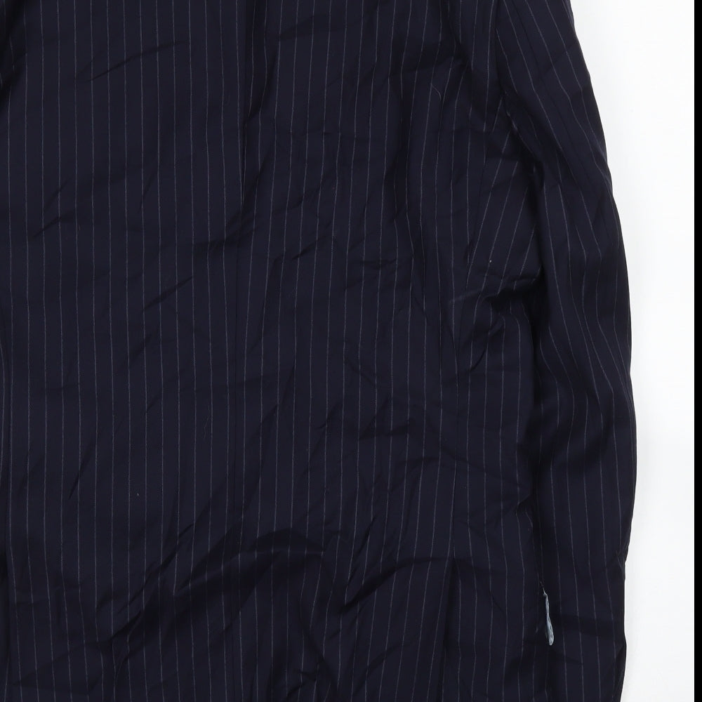 TM Lewin Mens Blue Striped  Jacket Suit Jacket Size 40