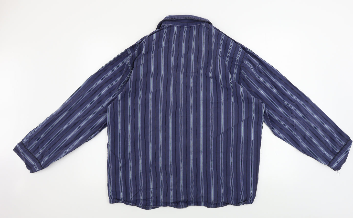 Marks and Spencer  Mens Blue Striped   Button-Up Size L
