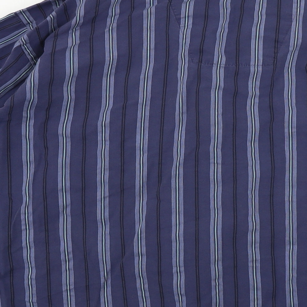 Marks and Spencer  Mens Blue Striped   Button-Up Size L