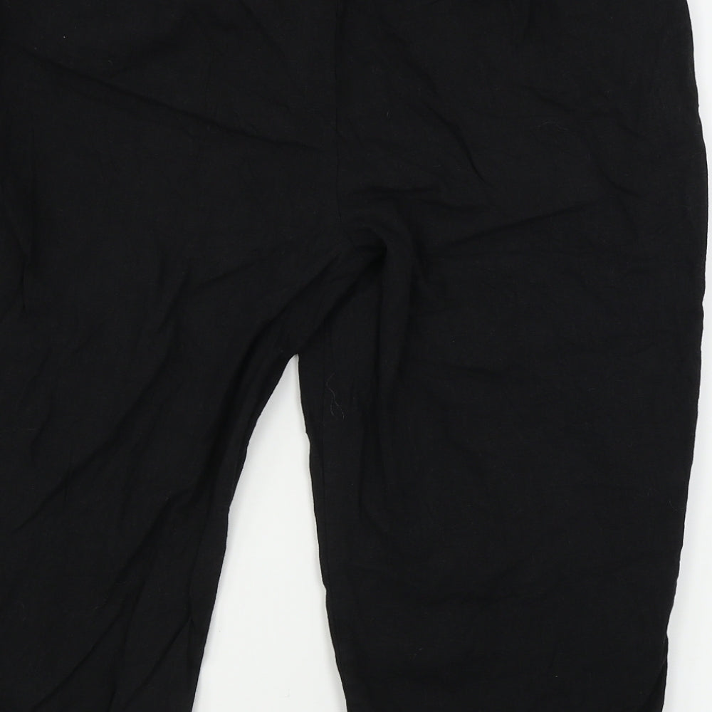 Papaya  Womens Black   Cropped Trousers Size 16