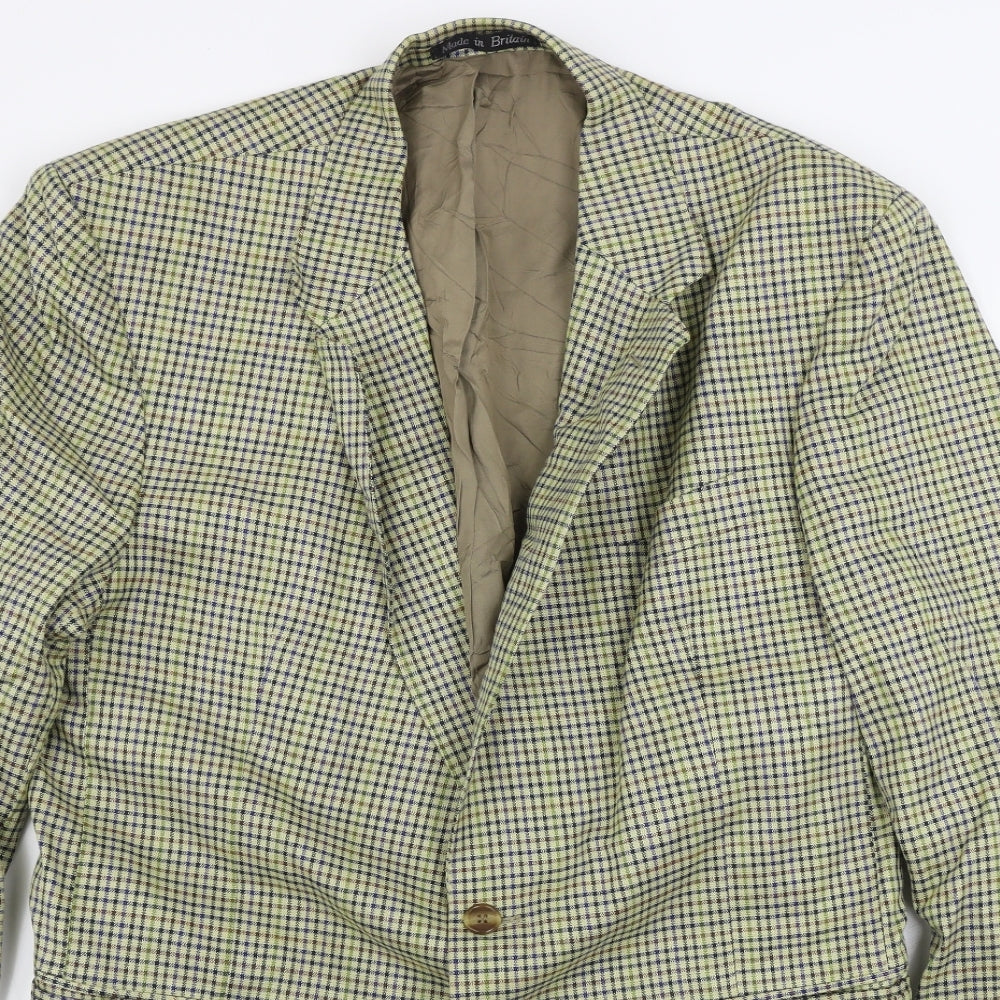 Brooke Taverner    Mens Beige Check  Jacket Blazer Size 37