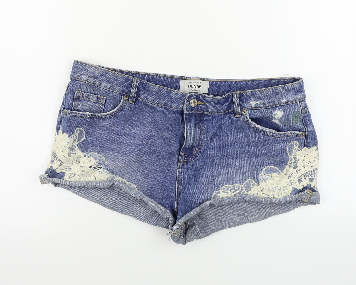 New Look  Womens Blue   Cut-Off Shorts Size 16