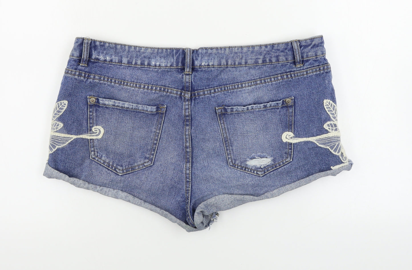 New Look  Womens Blue   Cut-Off Shorts Size 16