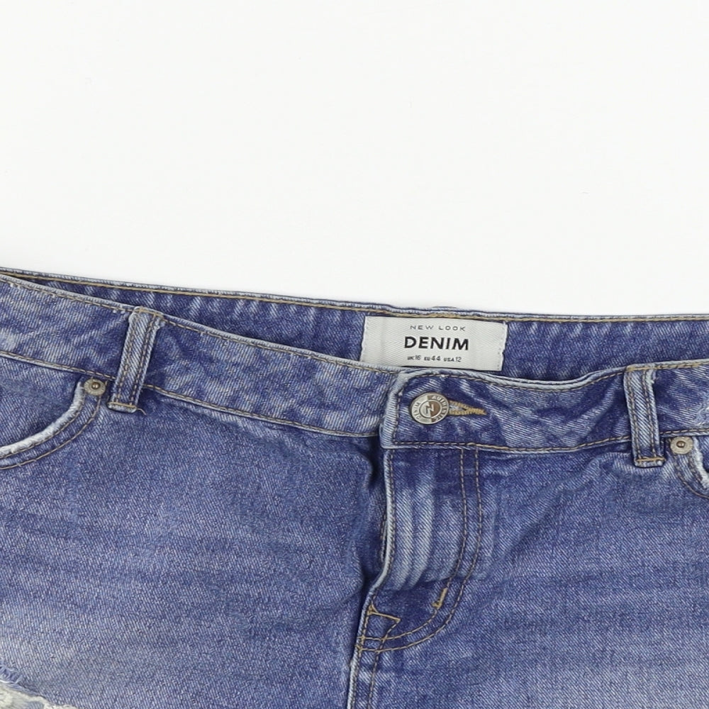 New Look  Womens Blue   Cut-Off Shorts Size 16