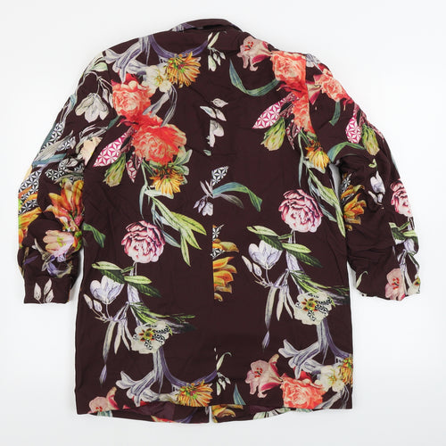 ana jakobs  Womens Brown Floral  Jacket Blazer Size L