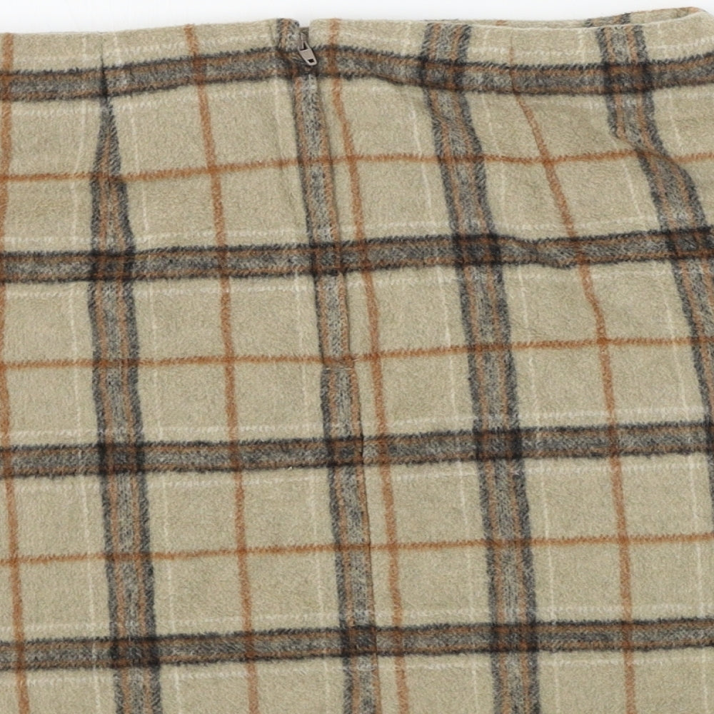 Primark  Womens Beige Check  A-Line Skirt Size 10