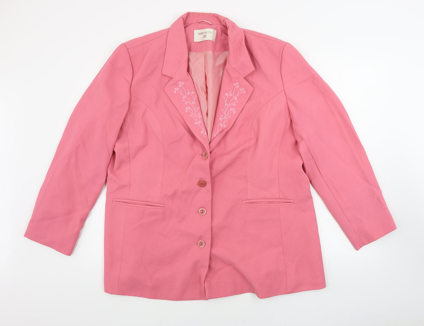 Bonmarché  Womens Pink Floral  Jacket Blazer Size 20
