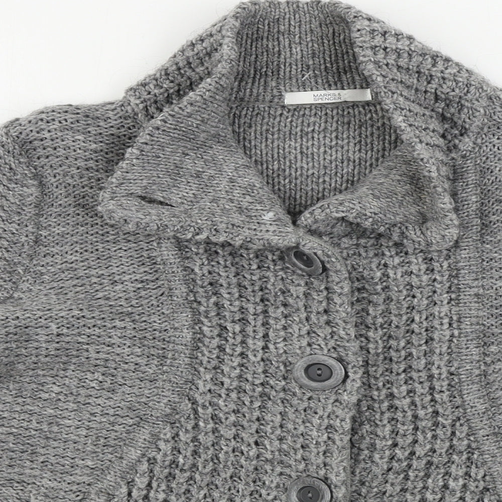 Marks and Spencer  Womens Grey   Cardigan Jumper Size 14