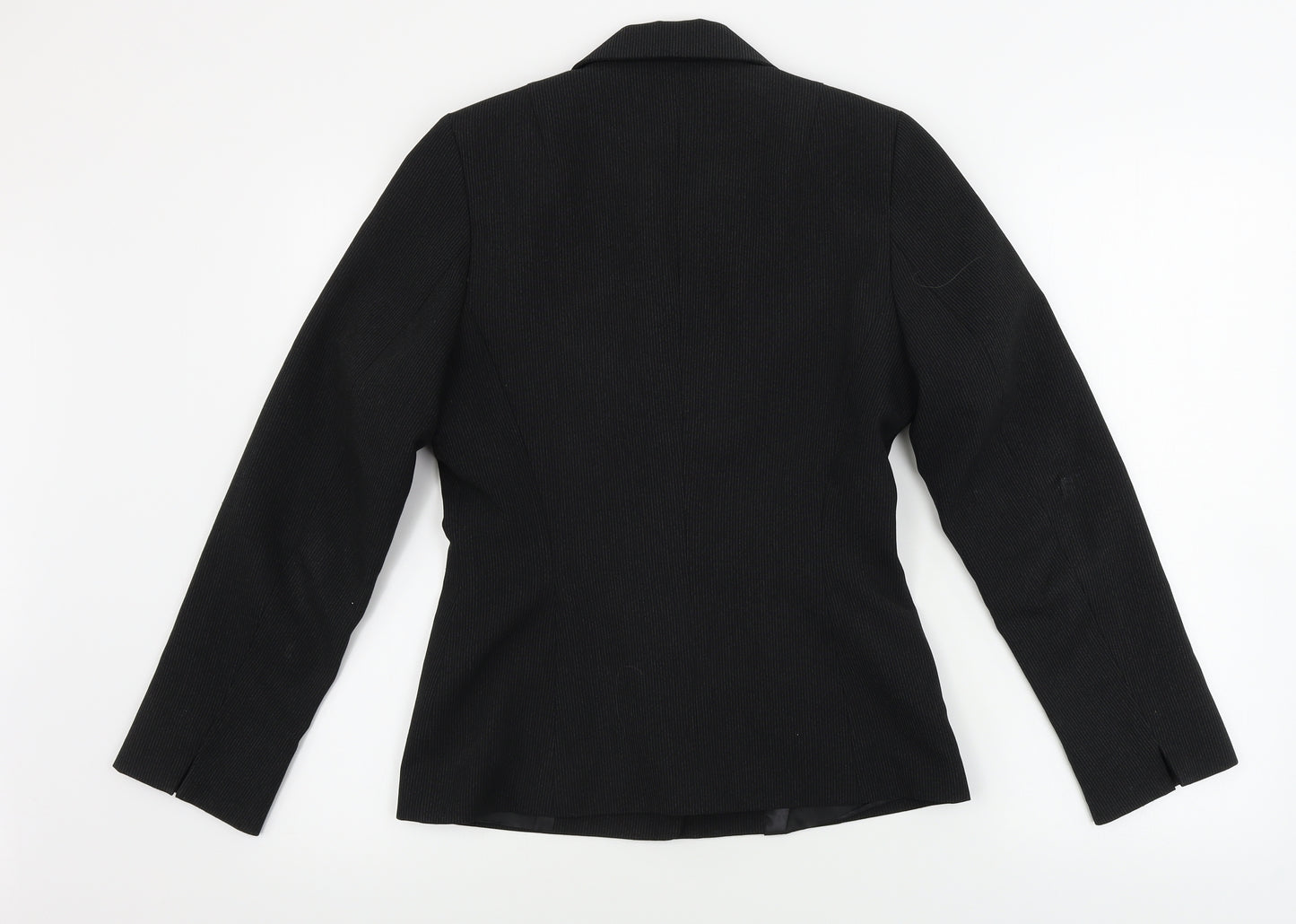 Exact  Womens Black Striped  Jacket Blazer Size 6