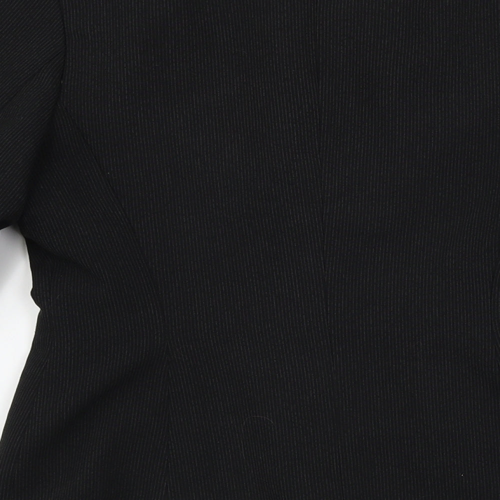 Exact  Womens Black Striped  Jacket Blazer Size 6