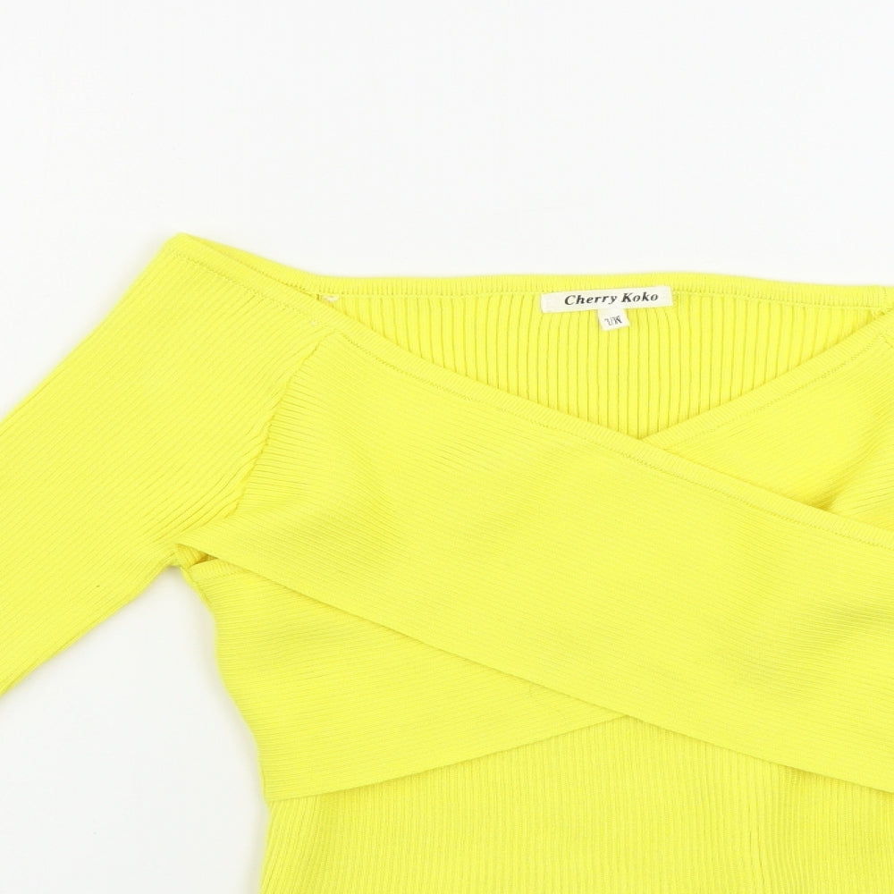 cherry koko Womens Yellow   Pullover Jumper Size M