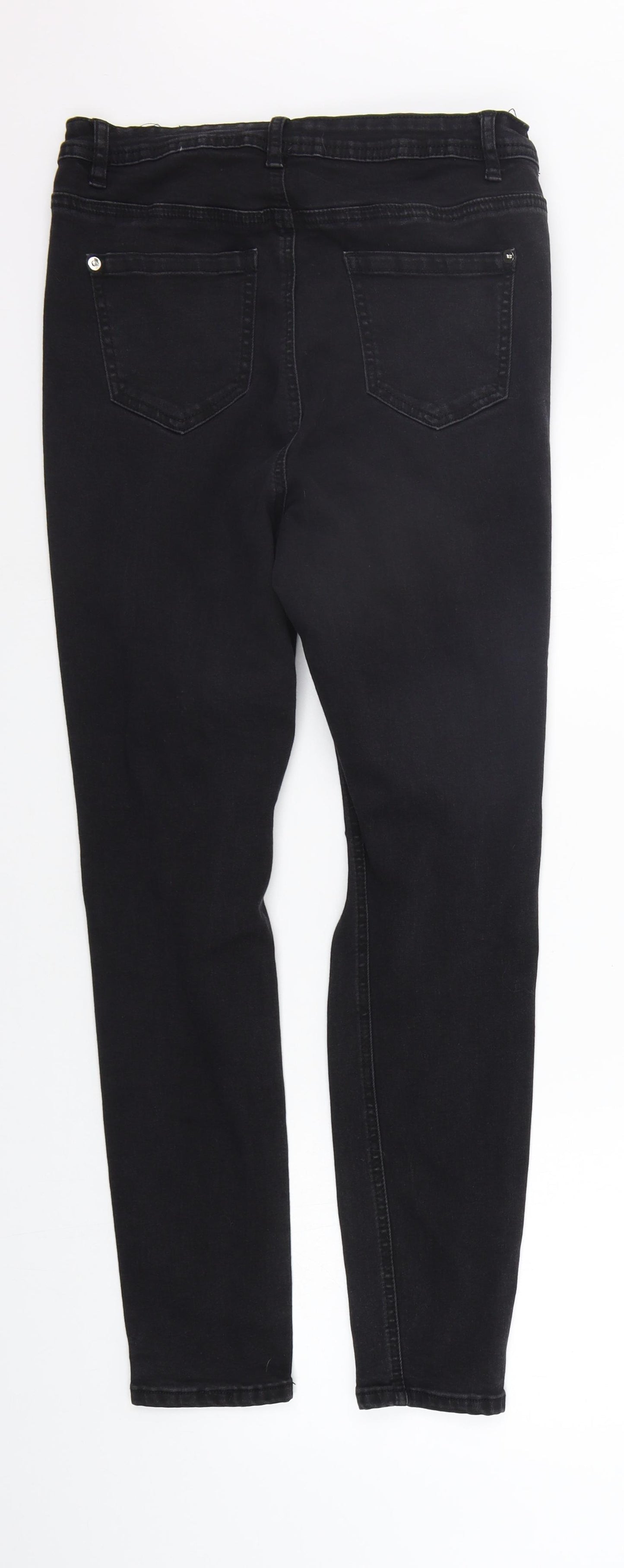 Missguided Womens Black   Straight Jeans Size 14 L26 in