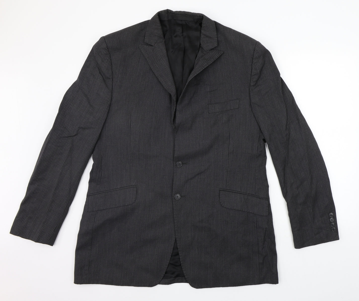 Marks and Spencer Mens Grey Striped  Jacket Blazer Size 44