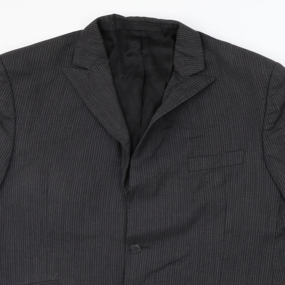Marks and Spencer Mens Grey Striped  Jacket Blazer Size 44