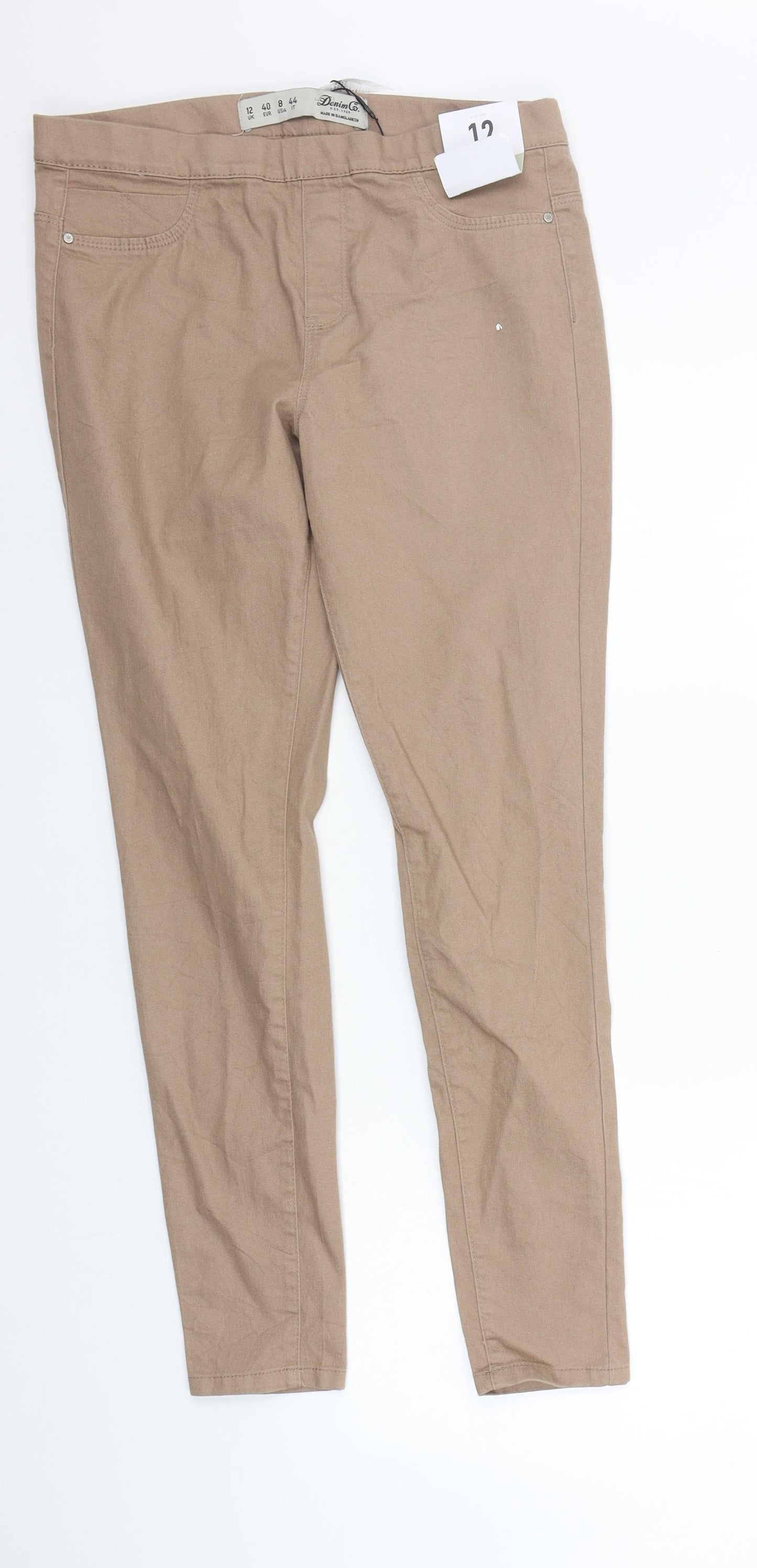 deniem co Womens Beige   Jegging Trousers Size 12 L27 in