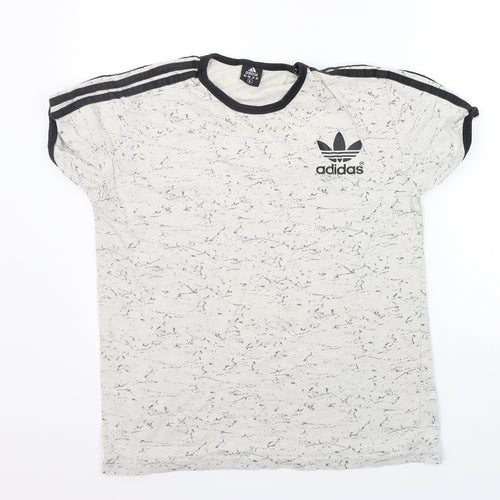 adidas Mens Grey Geometric   T-Shirt Size XL