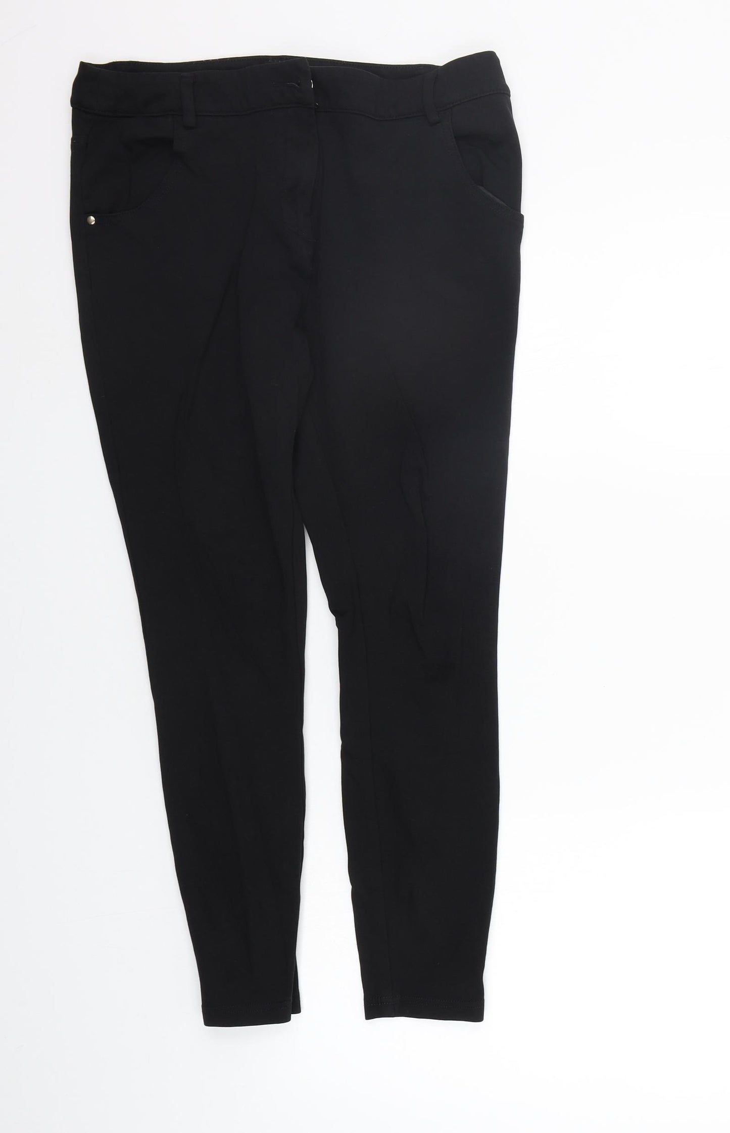 TU Womens Black   Trousers  Size 12 L22 in - Elasticated Waist