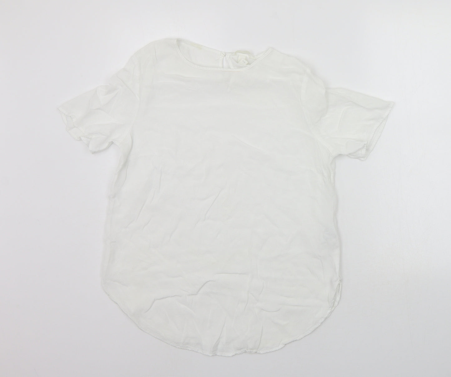 H&M Womens White   Basic Blouse Size 14