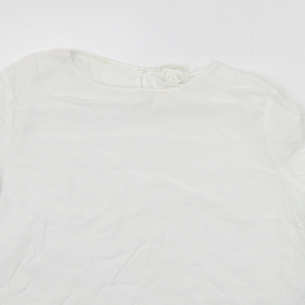 H&M Womens White   Basic Blouse Size 14