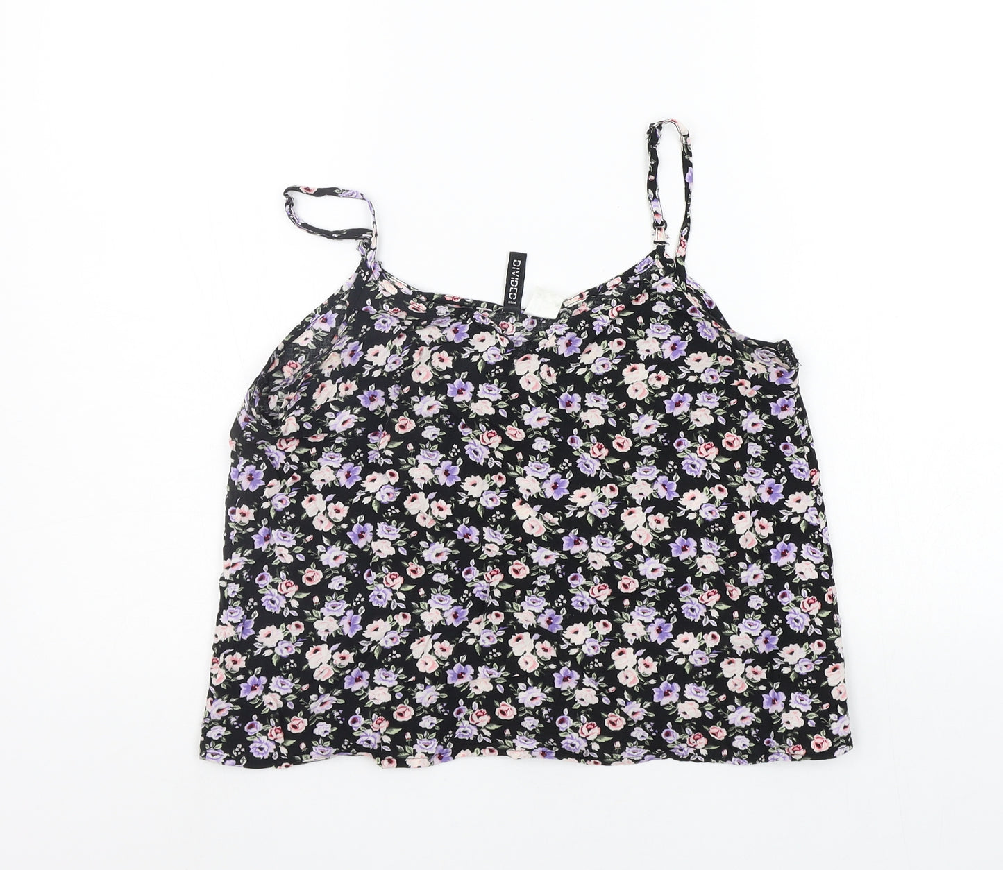 Divided by H&M Womens Black Floral  Basic Tank Size 6