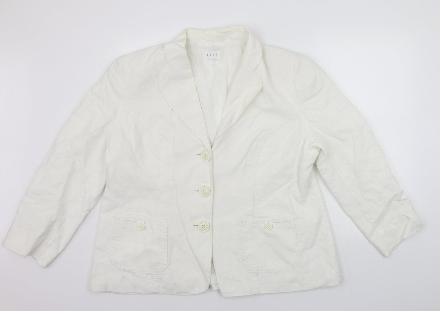 ELVI Womens White   Jacket Blazer Size 22