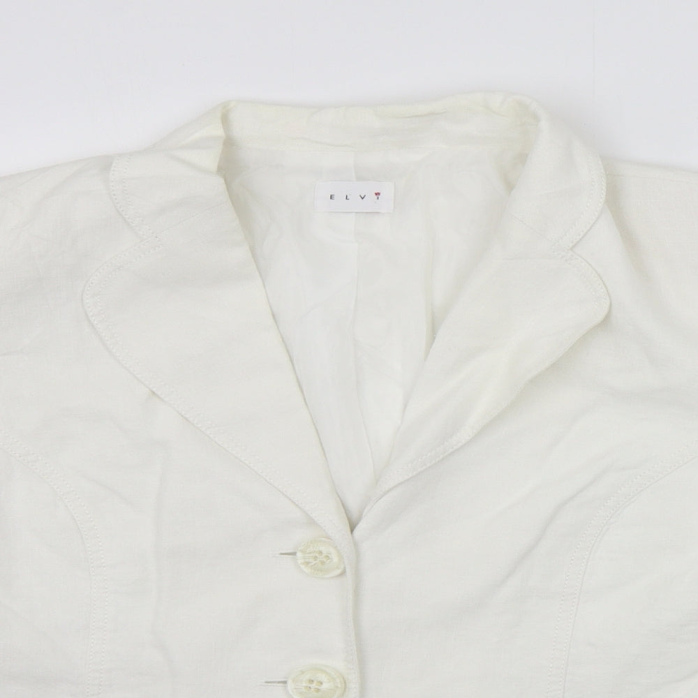 ELVI Womens White   Jacket Blazer Size 22
