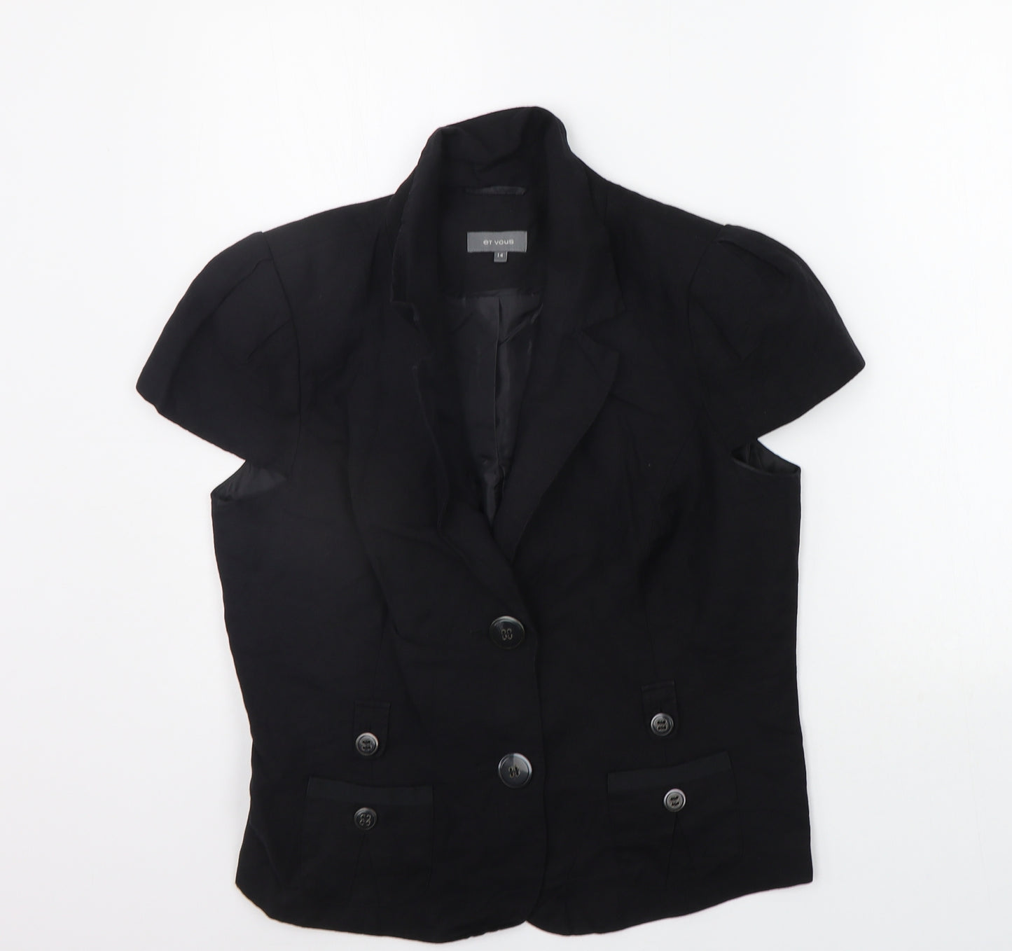 ET VOUS Womens Black   Jacket Blazer Size 14