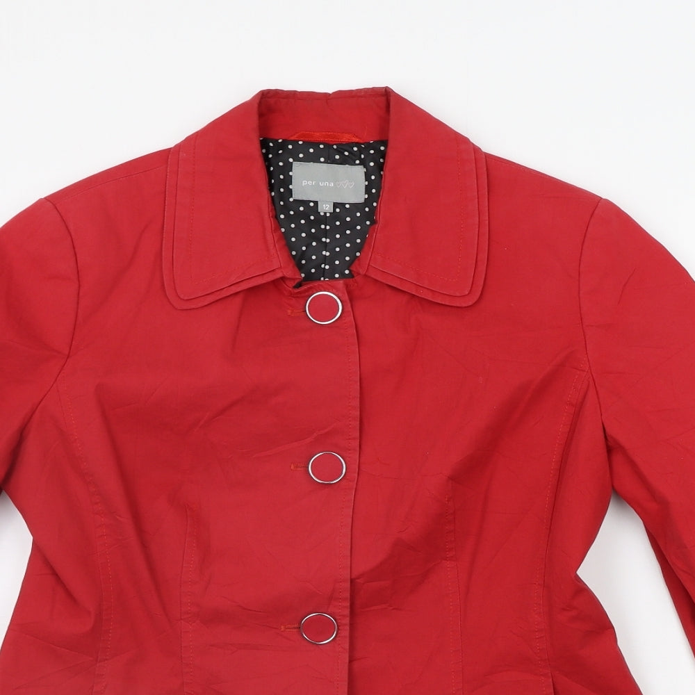 Per Una Womens Red   Jacket Coat Size 12