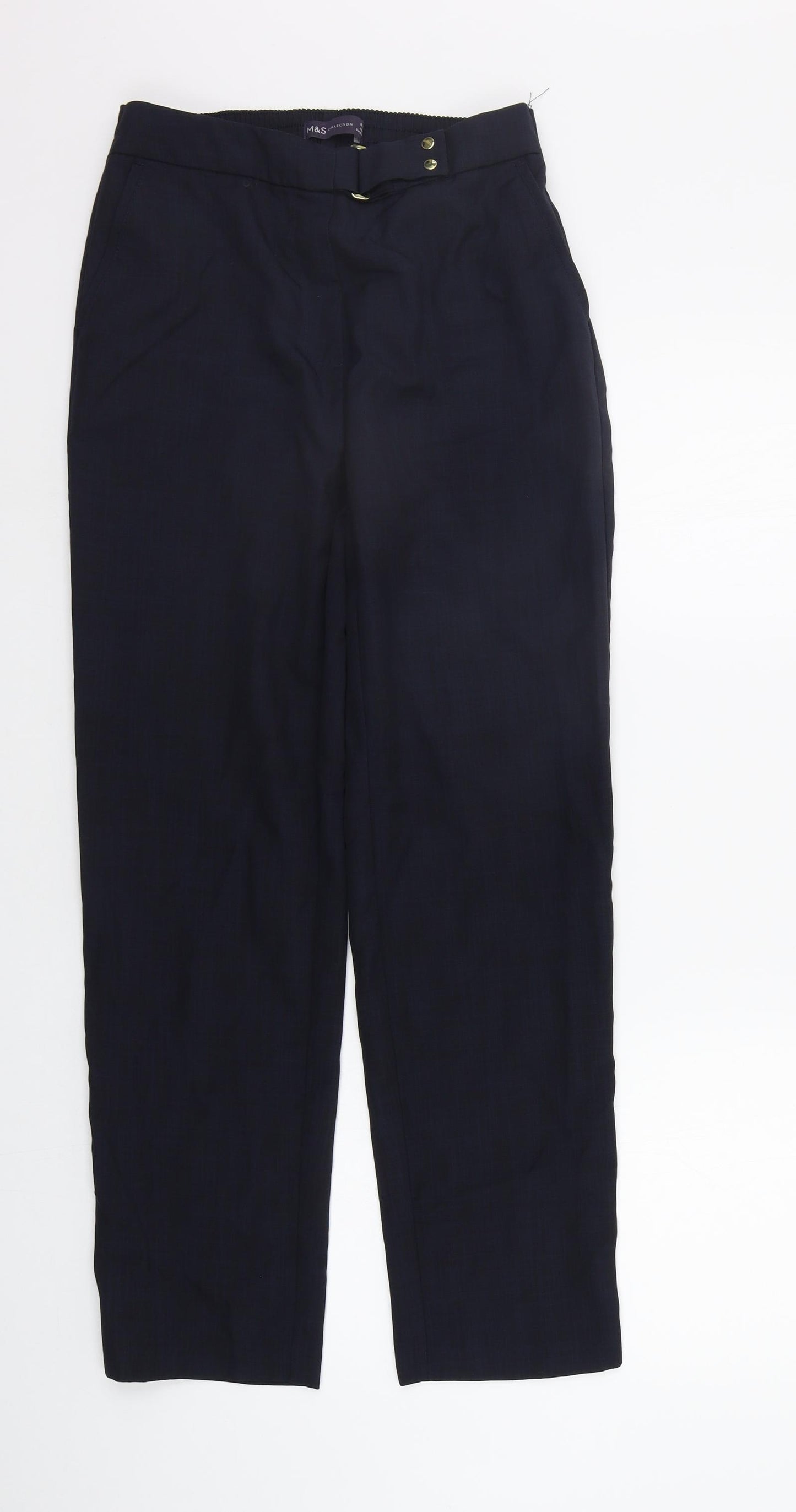 Marks and Spencer Womens Blue   Trousers  Size 8 L26 in - Elasticated Waist