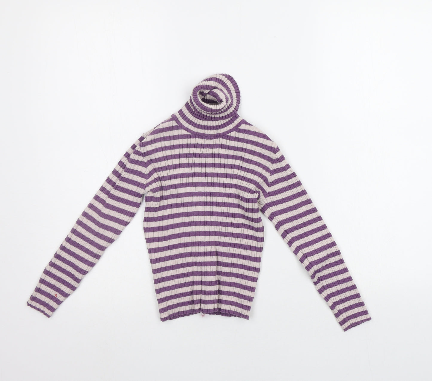 Nutmeg Girls Purple Striped  Basic T-Shirt Size 8-9 Years