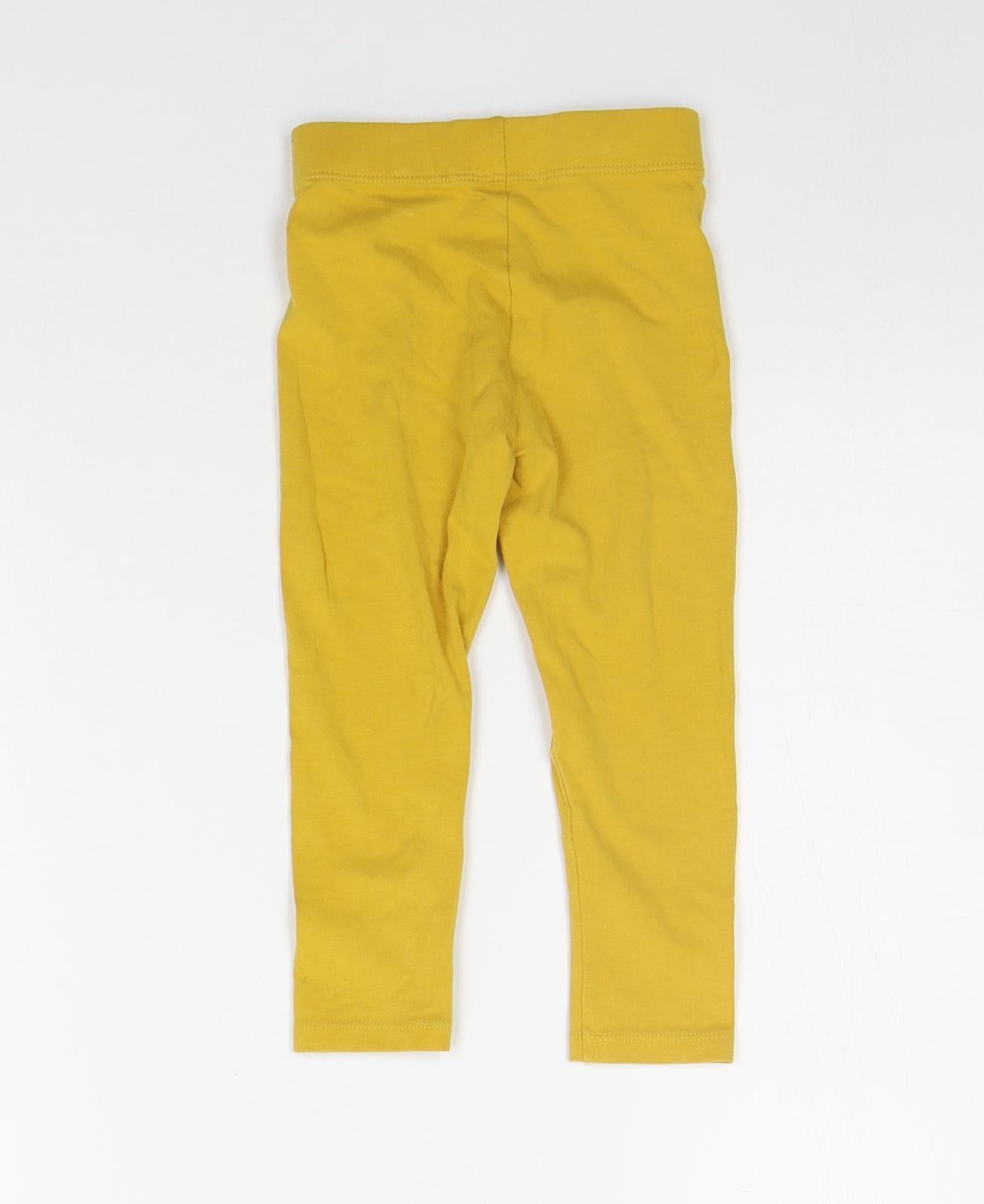 Nutmeg Girls Yellow   Jogger Leggings Size 12-18 Months  - Elasticated Waist