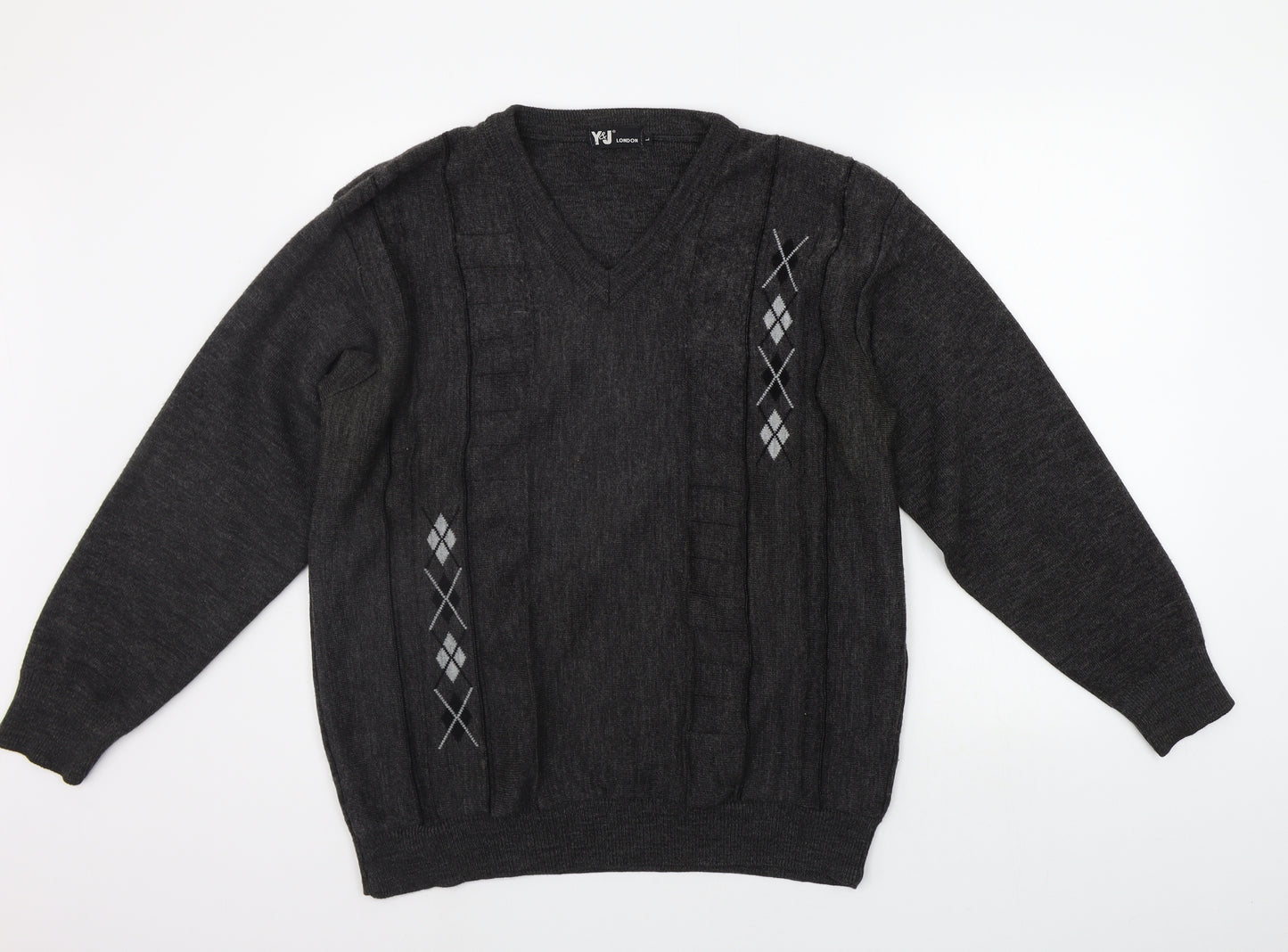 Y&J London Mens Grey   Pullover Jumper Size L