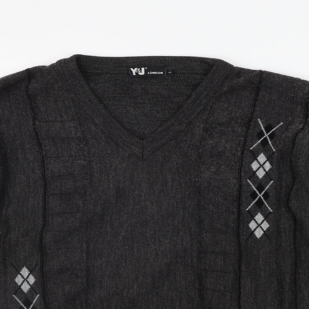 Y&J London Mens Grey   Pullover Jumper Size L