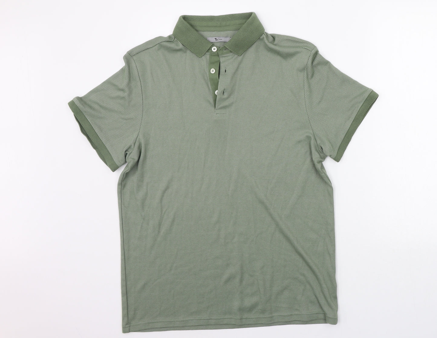 TU Mens Green    Polo Size M