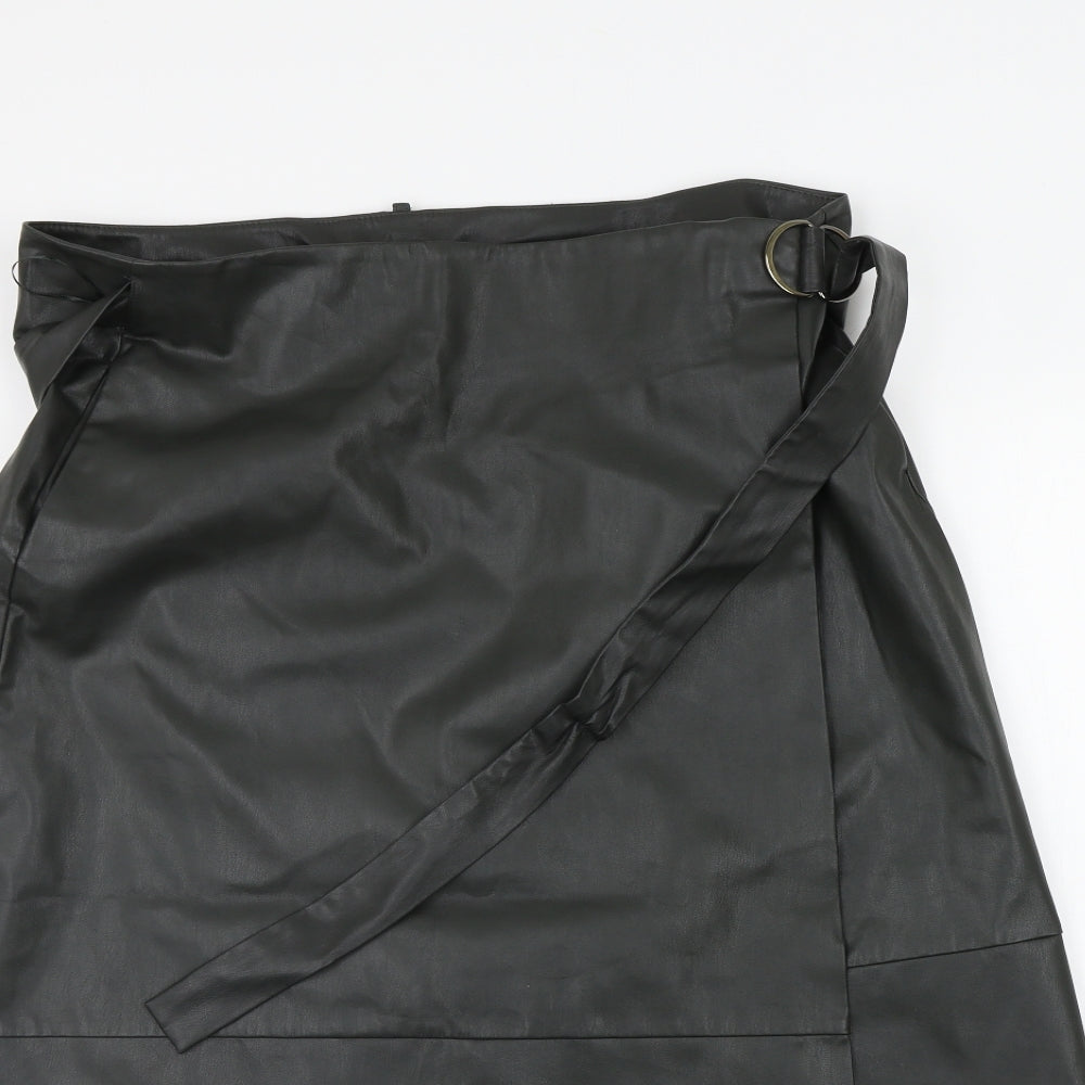 Marks and Spencer Womens Green   A-Line Skirt Size 18  - BELTED