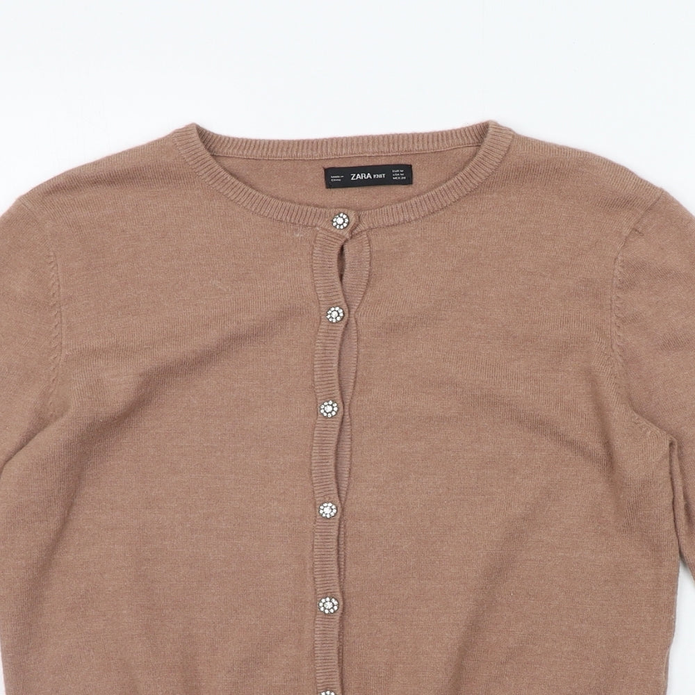 Zara Womens Brown   Cardigan Jumper Size M