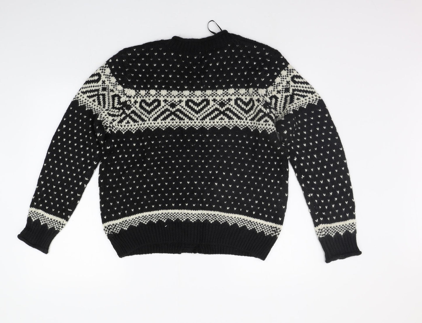 Papaya Womens Black Geometric  Cardigan Jumper Size 18
