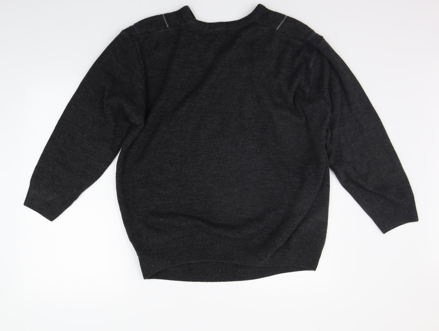 H&M Mens Grey Geometric  Pullover Jumper Size XL