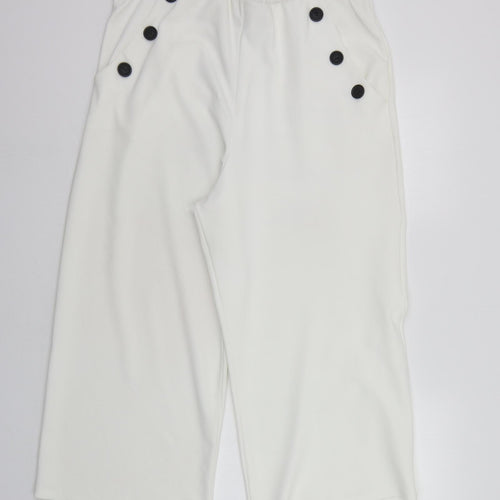 New Look Womens White   Trousers  Size 18 L21 in - Elasticated Waist