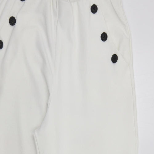 New Look Womens White   Trousers  Size 18 L21 in - Elasticated Waist