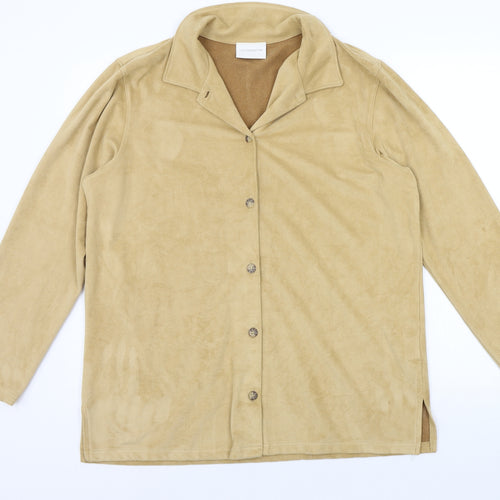 Liz Claiborne Womens Beige   Basic Button-Up Size L