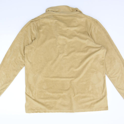 Liz Claiborne Womens Beige   Basic Button-Up Size L