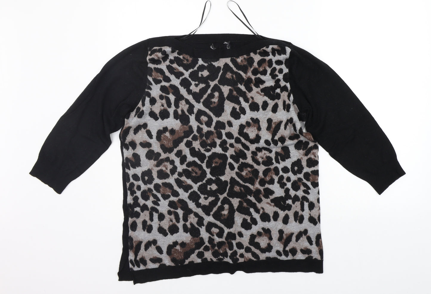 Matalan Womens Black Geometric  Pullover Jumper Size 14