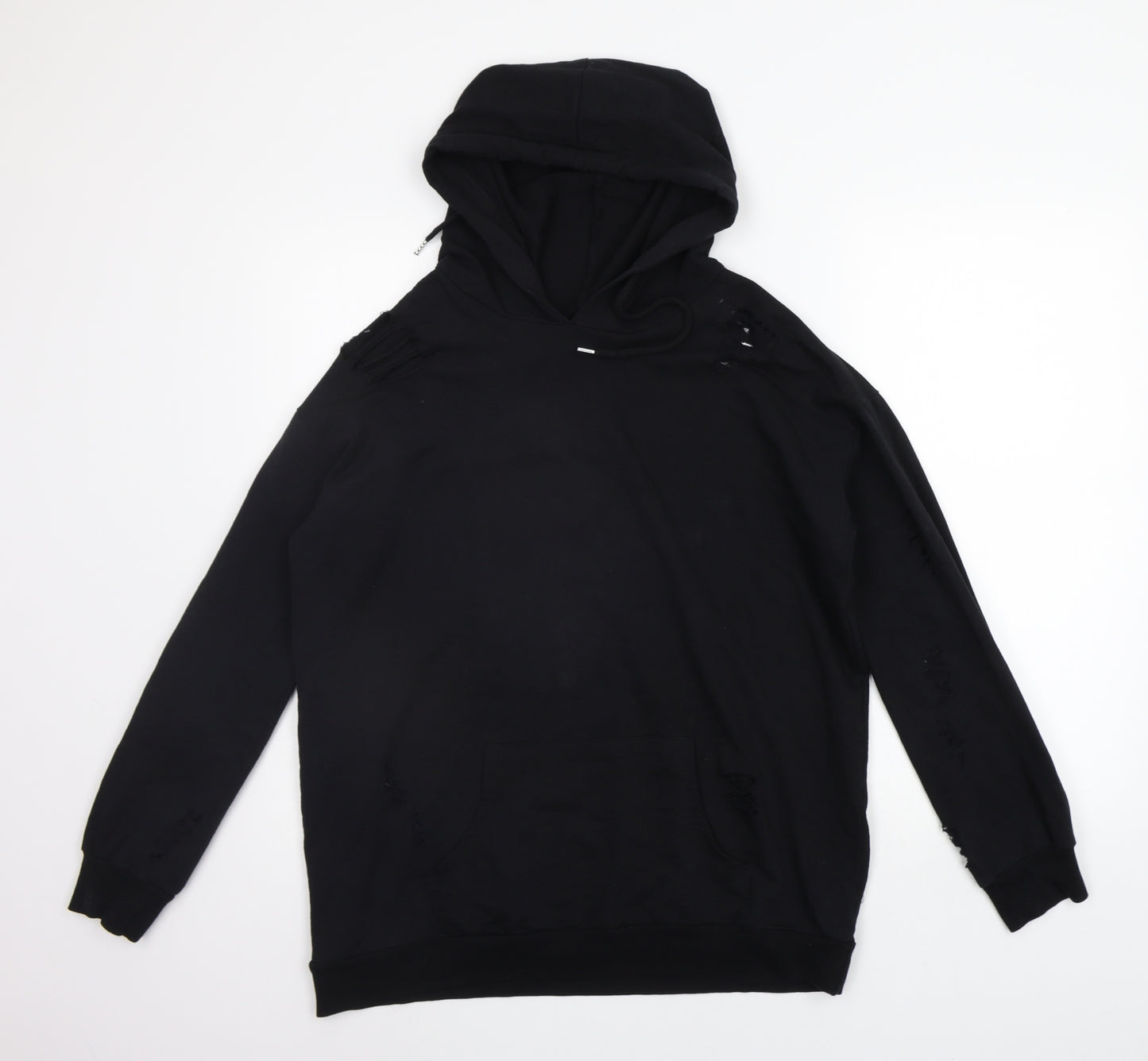 Select Womens Black   Henley Hoodie Size 10