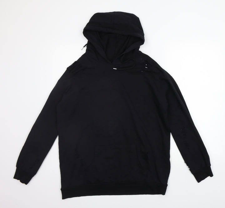 Select Womens Black   Henley Hoodie Size 10