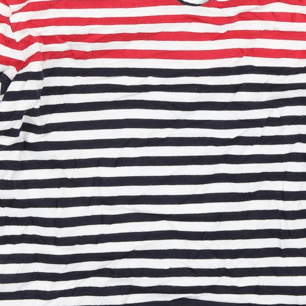 Jasper Conran Girls White Striped  Basic T-Shirt Size 5-6 Years