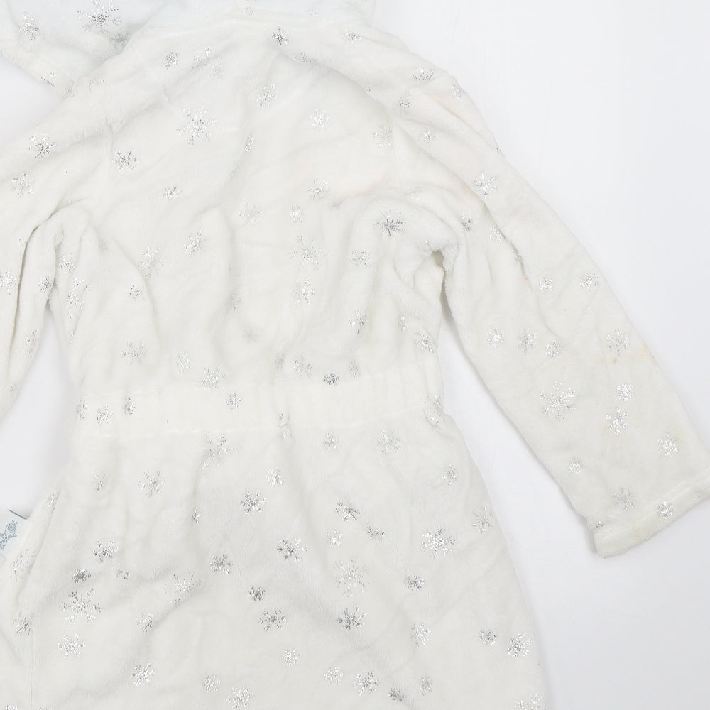 Marks and Spencer Girls Ivory Solid  Top Robe Size 5-6 Years  - frozen dressing gown