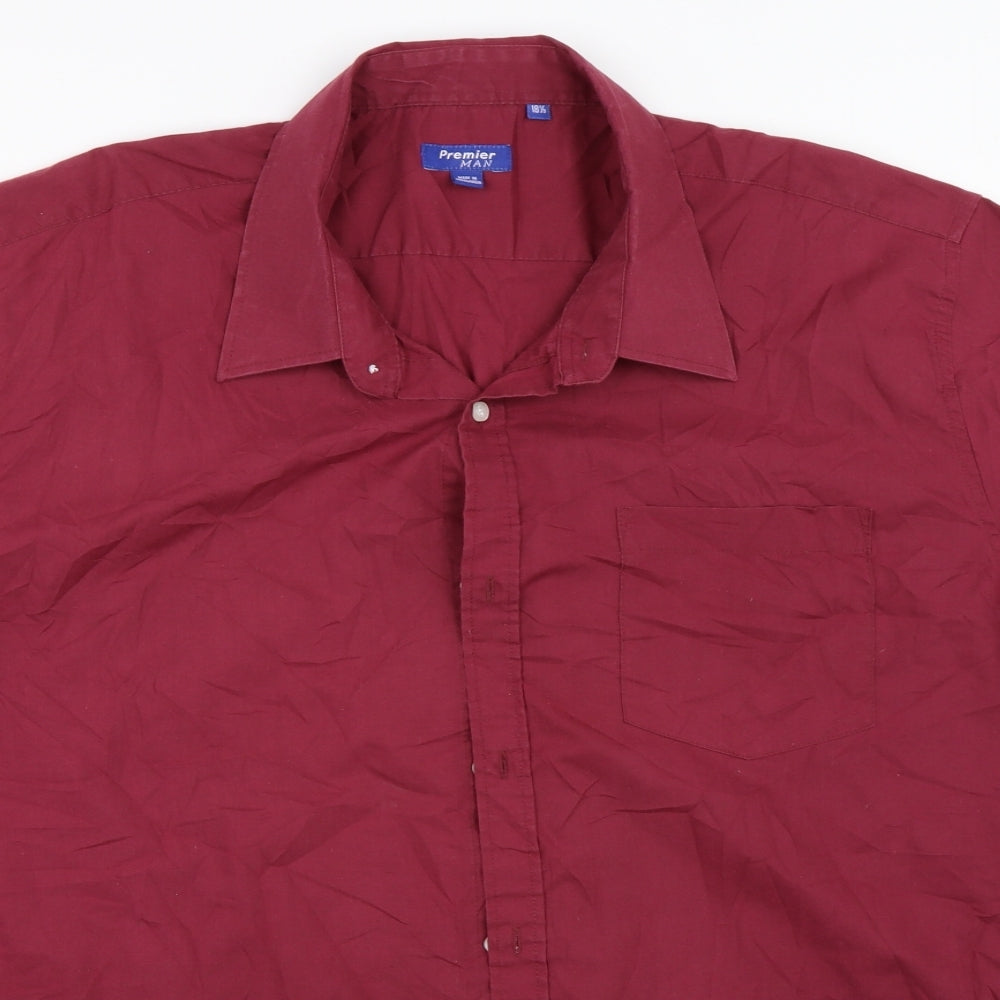Premier Mens Red    Button-Up Size 18.5